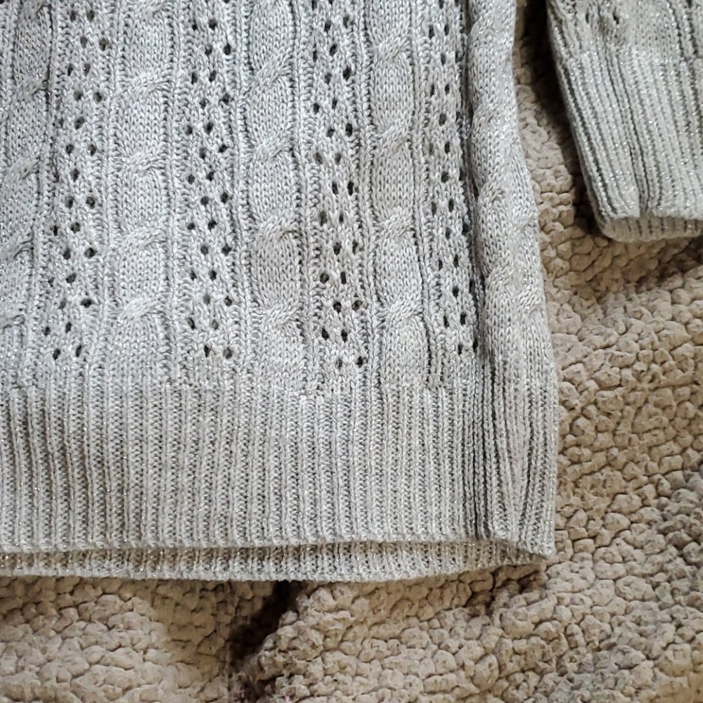 Glittery Grey Knitted Sweater - Picture 2 of 6